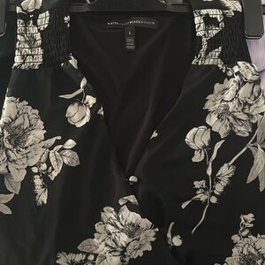 White House Black Market Floral Bodysuit. Stretchy material. Size L